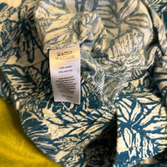 WNS Sincerely Jules Linen Pant Sz XL Floral Leaf Pattern - Picture 5 of 11